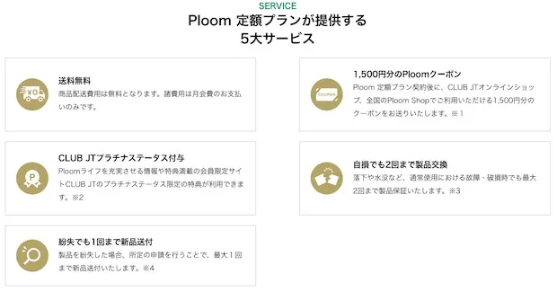 プルーム定額プランのサービス